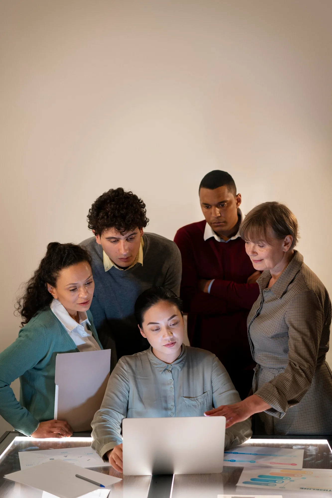Modern office team collaborating on digital transformation projects