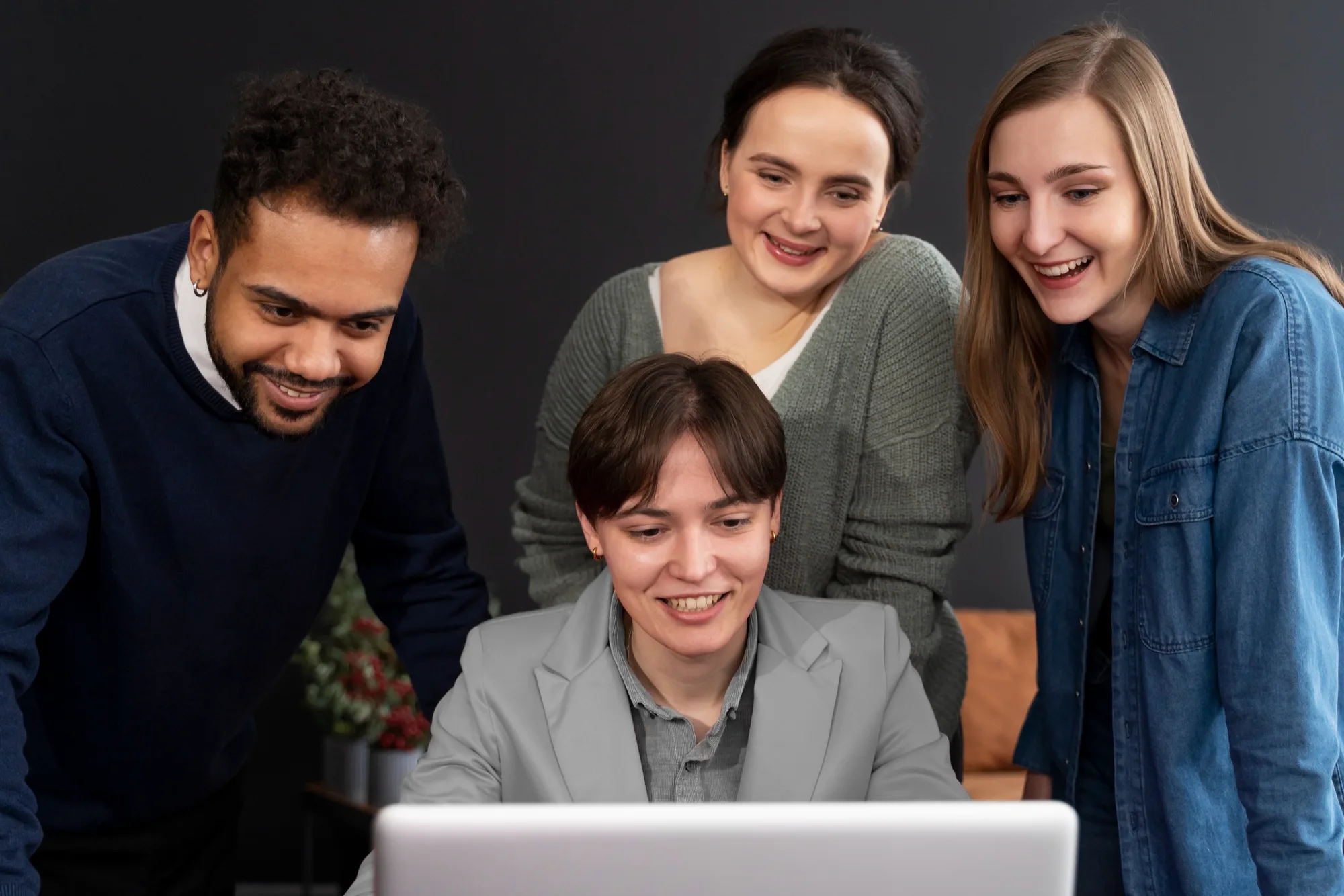 Modern office team collaborating on digital transformation projects